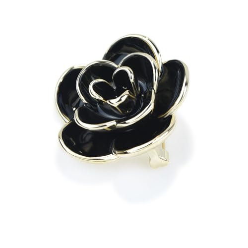 Image of Elegant Crystal Blooming Rose Flower Brooch Lapel Pin Breastpin for Women Birdal Cardigan Hat Scarf Suit Sweater Floral Pins