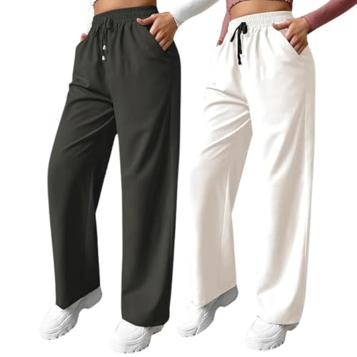 Image of Leriya Fashion High Waist Trousers for Women - Flared Korean Style Formal Pants | Elegant Workwear for Office, College & Events (Available in Plus Size