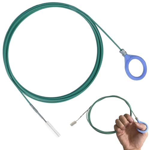 3m Long Flexible Feeding Tube Cleaning Brush Slim Drain Hole Cleaning Tool Drain Unblocker Wire Refrigerator Hose Pipe Sink Snake Drain for Car Sunroof Aquarium Air Conditioner Tube Upgraded