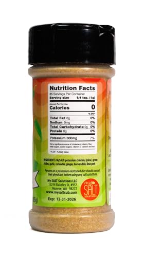 Image of My Salt MySALT Heat Wave Salt Substitute - Free with a Little Bite Great on Pizza, Beef, Poultry, and Anything That Needs 85 grams 3 Ounce