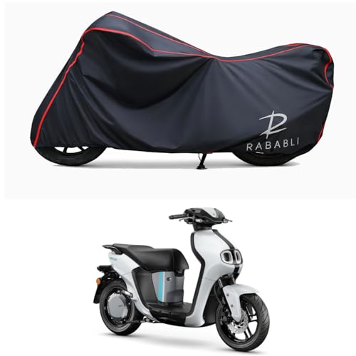 Image of Waterproof Bike Body Cover Compatible for | Yamaha Neo's | Taffeta Fabric, Red Piping Design, Bottom Elastic Fit | Dustproof, Sun UV & Rain Protection for All Bikes