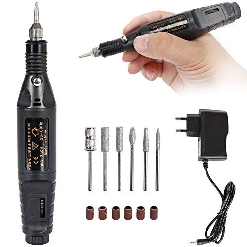 Grandma Shark Clavadora eléctrica profesional, set de manicura (15000 RPM) Negro