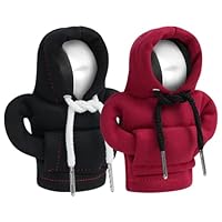 Adiwo Schalthebel Hoodie, 2 Stück Auto Schaltknauf Abdeckung, Überzug für Auto Dekoratives (Schwarz, Rot)