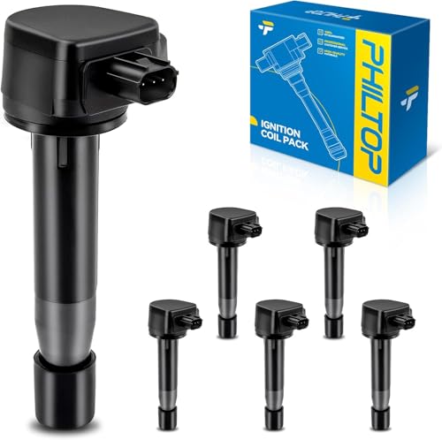 Image of PHILTOP UF603 Ignition Coil 6 Pack Fits for 3.5L 2008 2009 2010 2011 2012 2013 2014 Honda Odyssey Accord Crosstour Pilot Ridgeline Acura TL 3.5 V6 Coils Replaces# UF603,5C1681,IC693
