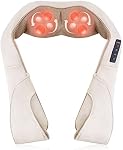 Shiatsu Neck Shoulder Back Massager with Heat - Electric Deep Tissue 3D Kneading Massage Pillow for Lower Back, Calf, Legs, Full Body Muscle Relaxation, Home, Office, and Car Use