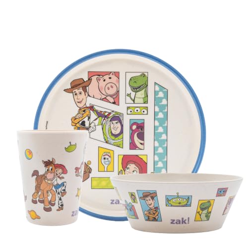 Image of Zak Designs Disney Toy Story Kids Dinnerware Plate Bowl & Tumbler, 3-Piece