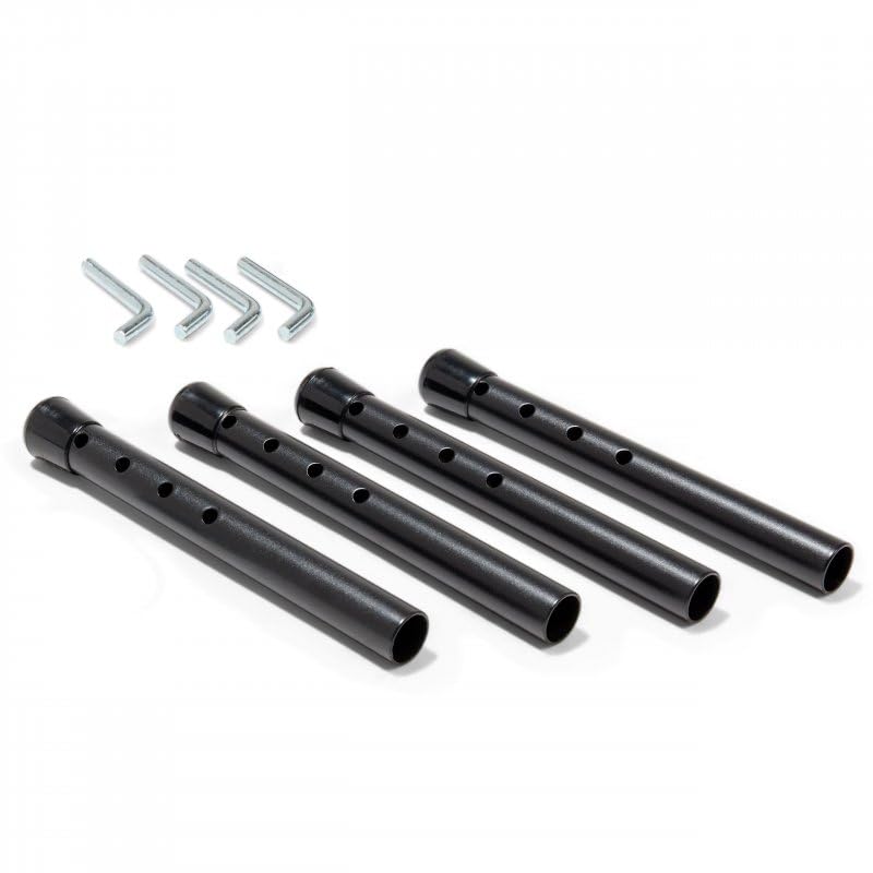 Höhenversteller für Tisch E2 von Modulor, Versteller mit Stülpstopfen erhöht die Tischplatte, kurze (bis 8,8 cm) Verstellfüße für Schreibtische, schwarz