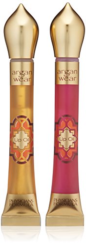 Physicians Formula Argan Wear Ultra-Nourishing Argan Lip Oil Duo, Liquid Gold/Pink, 0.6 Fluid Ounce
