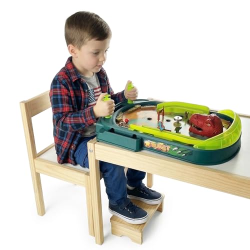 Dinosaurier Flipperautomat Kinder - DIY Tischflipper Arcade Automat Tischplatte Dino Pinball Spiel mit Aufklebern & Punktesystem - Mint STEM Geschenk Jungen Mädchen 3-14 Jahre