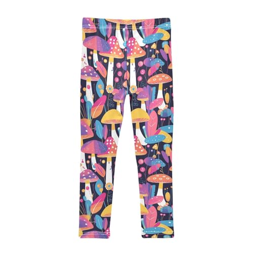 KLL Trippy Mushrooms Rainbow Toddler Girl Leggings Comfortable Full Length Pants Sports2