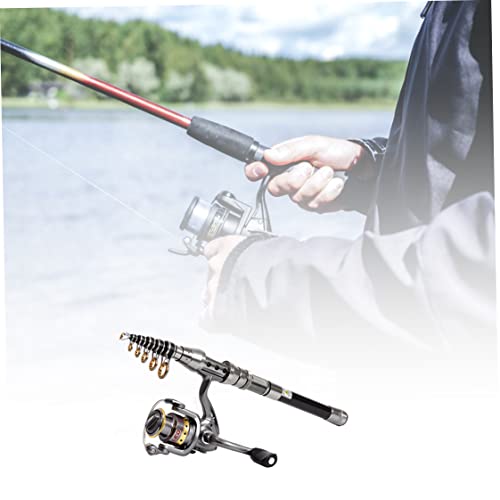 Angelrute Meer Angelrad Teleskopstange Rolle Combos Tragbare 2.1m Glasfaser Angelkolben Silber 2 Stücke – Bild 4