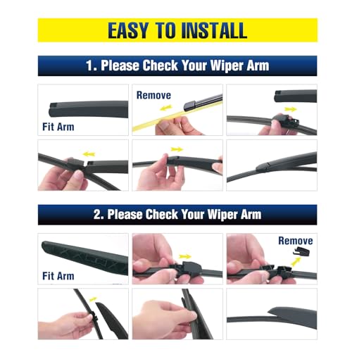 Image of 5 PLUS 13 Inch Rear Wiper Blade Replacement for Volkswagen VW 2015-2009 Tiguan 2014-2009 Jetta 2014-2010 Golf 2010-2004 Touareg 2009-2006 Rabbit, BACK Windshield Wiper Blade (A330H)