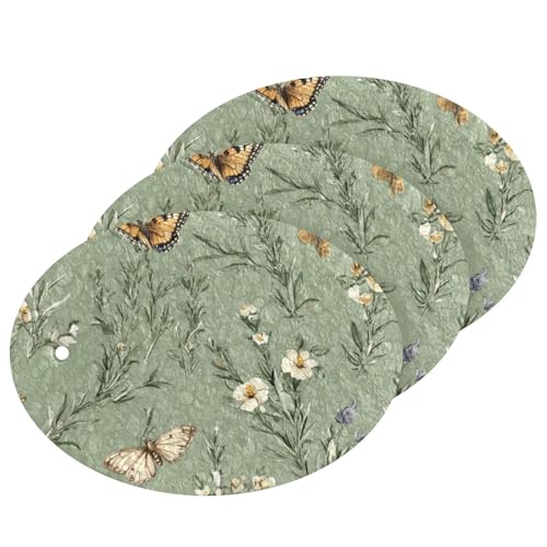 Chic Romero Verde Salvia Wild Absorbentes Esponjas Limpias Borrador Mágico Esponjas de Platos para Lavar Platos para Ollas y Sartenes Todo a la Vez (3 unidades)