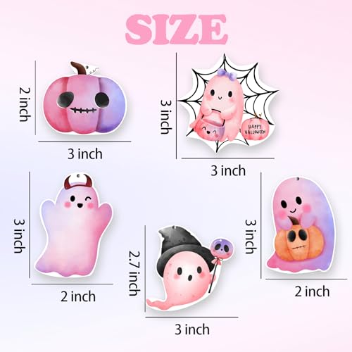 Image of 5Pcs Halloween Cute Ghost Car Air Fresheners Pink Pumpkin Horror Car Interior Accessories Hanging Scents Anime Freshener Automotive Room Decor For Women Teen Girls Gift