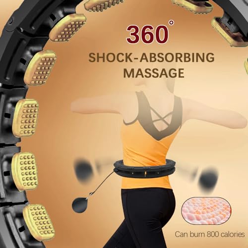 Weighted-Fit-Hoop-Fithoop-Fitness-Hoop-2-in-1-Abdomen-Fitness-Massage-60inch-30-Knots47inch-24-KnotsGreat-for-Adults-and-Beginners-Weight-Loss-and-Exercise