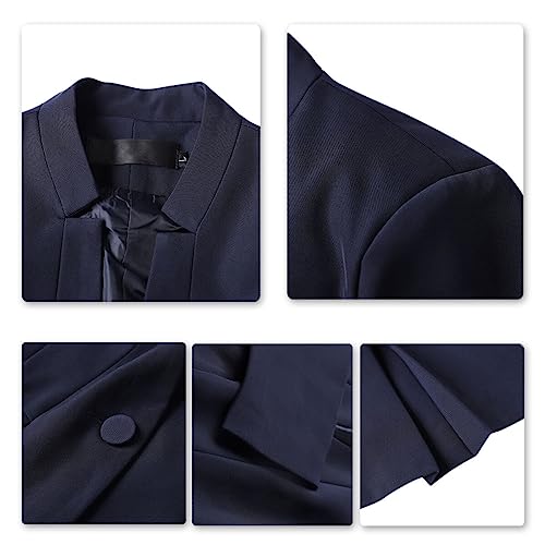 Chic Women's Navy Blazer and Pants Suit Set - Image 5