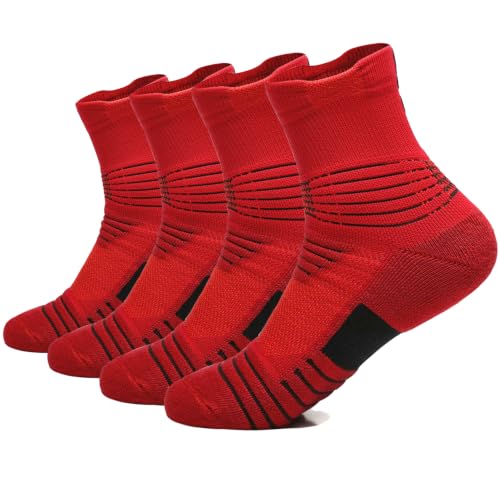 Image of 3 Pack Compression Basketball Socks Performance Cushioned Athletic Crew Sports Running Cycling Sock
