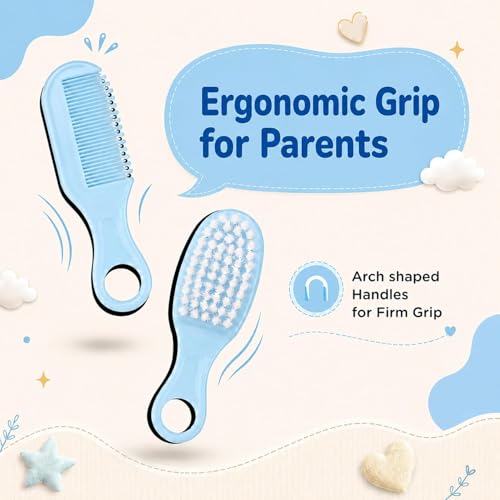 Image of StarAndDaisy Baby Grooming /Care kit for new Born Baby, Baby Comb Hair for new Born Hair Brush, Comb,Baby Nail Scissor,Baby Nail Cutter,Nail Cutter Safety Holder, Nail Filer for Baby - Assort