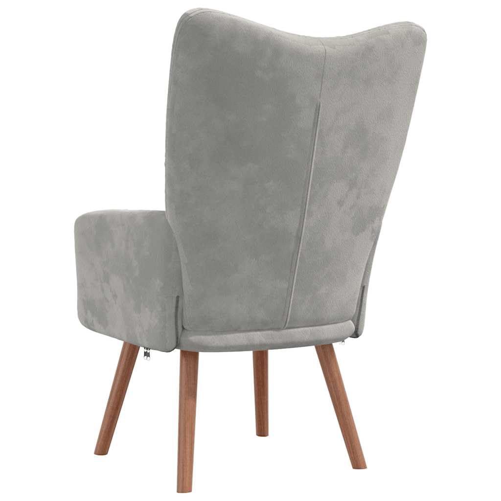 vidaXL Sedia Relax Grigio Chiaro in Velluto