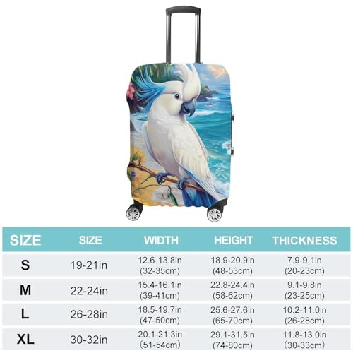 White Cockatoo Beach Unisex Luggage Cover Washable Travel Suitcase Case Elastic Baggage Protective Covers XL2