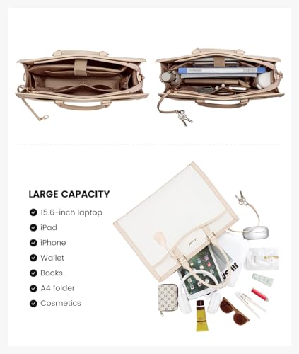 Image of LOVEVOOK Laptop Tote Bag for Women, Office Work Bag Briefcase fit for Laptop, Large Capacity Teacher Bag Handbag