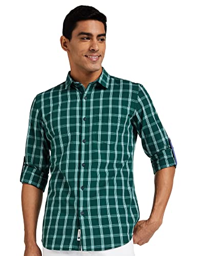 Image of Amazon Brand - Symbol Men's Cotton Checkered Regular Fit Casual Shirt