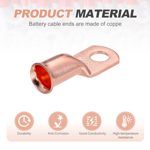 Terminales de anillo 2/0 AWG de cobre con termorretractil para conexiones de bateria de coche 3