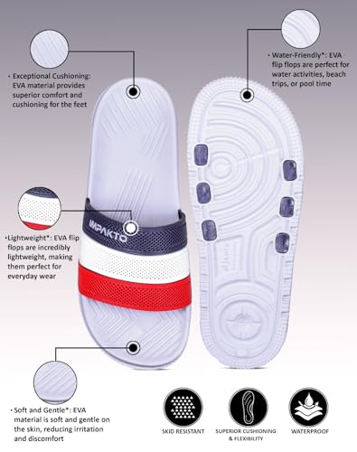 Image of Impakto Men's Casual Sliders | Cushioned Comfort Slip-On Slipper | Lightweight EVA Sole | Slippers for Home & Outdoor Use