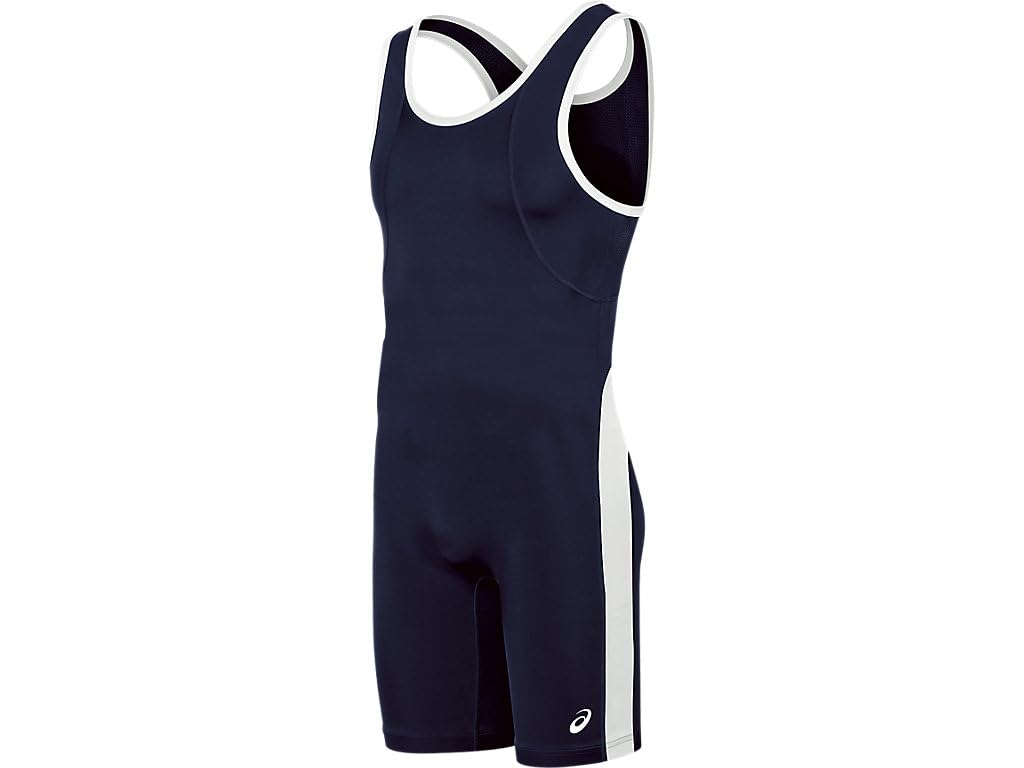 ASICS Men's T-back Performance Wrestling Singlet, Navy/White, 2X-Small