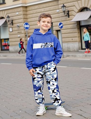 Image of Boys Clothes Boy Outfits 2-Piece Long Sleeve Hoodie and Camouflage Pants Boys Fall Winter Clothes for 6-16 Years