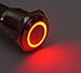 Produktbild DiMeBa, Taster (bis 230V /3A) aus Edelstahl mit LED-Leuchtring rot (12V) , 16mm