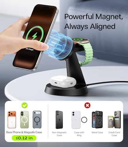 3 in 1 Magnetic Charging Station for iPhone 17-12 Series, iWatch &AirPods - image 7