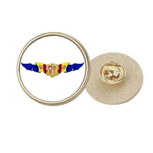 Broche drapeau Andorre emblème national or taille M pour veste