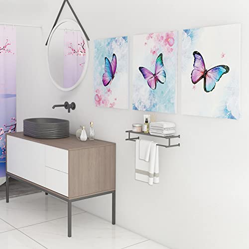 Mzyhome Butterfly Canvas Wall Art Decor 3 Piece Fantasy Girls Wall Art Watercolor Art Print Butterflies For Wall Art Living Room Bedroom Canvas With Wood Framed 12X16 Inch #TOP1
