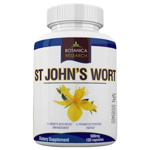 St John's Wort Extract Supplement: 500mg Vitamin Herb for Mood, Serotonin and Dopamine. Manages Stress, Sadness, Seasonal Mild Depression. 100 Saint John Wort Capsule Pills…