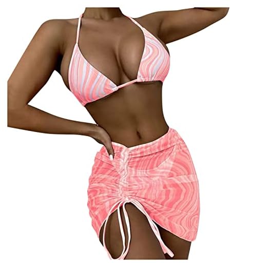 Genérico Bikini Negro Mujer Bikinis Mujer 2024 Tanga Traje de baño para Mujer Cubrirse Sexy Frente Abierto Bikini de Playa Traje de baño Kimono Cubrir Ropa de Bikini Talla Grande Mujer (Pink, XL)