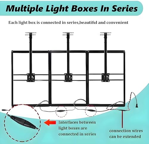 Ultrathin LED Light Box - Backlit Menu Board, Vertical Slim Display Screen for Illuminated Posters & Advertisements, 50x100cm Horizontal Exhibition Signage