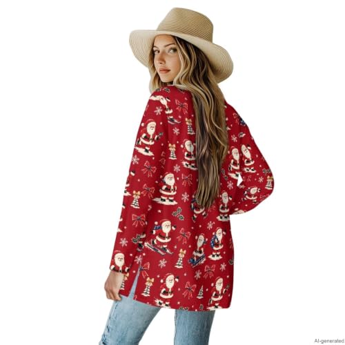 Image of Cardigan Sweaters for Women Long Sleeve Cardigan Soft Drape Open Front Fall Dusters V-Neck Jackets Dressy Loose Coat