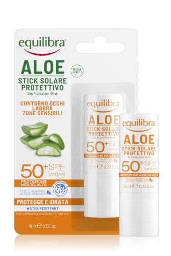 Equilibra Aloe Stick Solare Protettivo SPF 50+, 10 ml, per Pelli Sensibili