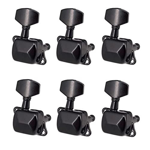 Tuner-machinekop 6 Pc's Guitar Tuning Pegs Tuner Semi-Closed Tuner Machine Heads Voor Elektrische Gitaar Folk Akoestisch (Color : Black 6Right)