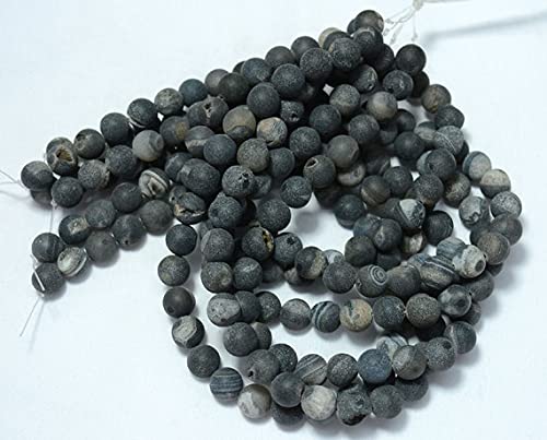 Agate druzy grise 10mm de qualité gemme supérieure pour vos créations de bijoux chics