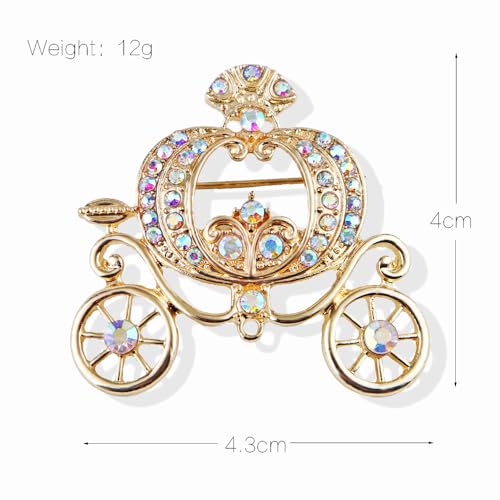 Image of Kaichen Pumpkin Brooches Pins Women's Fashion Crystal Pumpkin Brooch Alloy Rhinestone Pumpkin Brooch