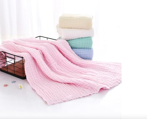 Image of Nazbella Baby Muslin Swaddle Blankets for Boys and Girls, Wrap Soft Silky 2 Pack Organic Cotton Muslin Swaddle Blanket, Breathable and Skin-Friendly.(Pink-White)