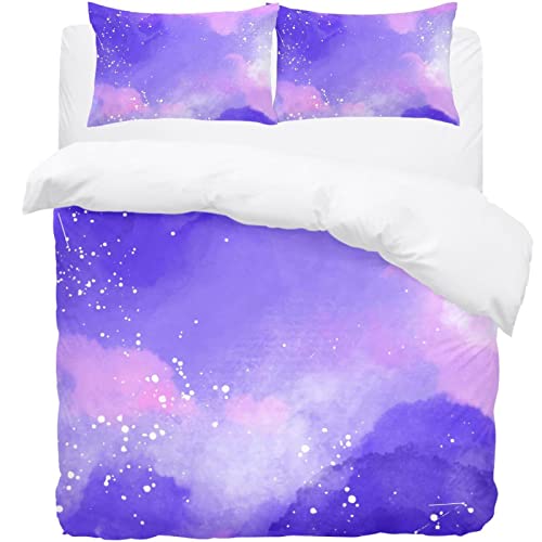 Parure de lit 3 pièces aquarelle avec housse de couette et taies