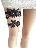 Oyabridal Garter for Bride Wedding Garter Set Floral W010 (Black)