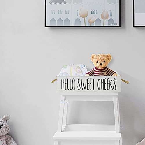 Bathroom Decor Box 2 Sides Funny Toilet Paper Holder Wood Tank Box Over Toilet Paper Storage Basket With Rope Handle Rustic Bathroom Paper Organizer Box With Funny Sign Farmhouse Home Decor Box #TOP4