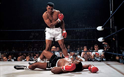 Tainsi Muhammad Ali Boxing Sonny Liston Poster Print - Poster mat Frameless Gift 11 x 17 pouces (28 x 43 cm) *IT-00028