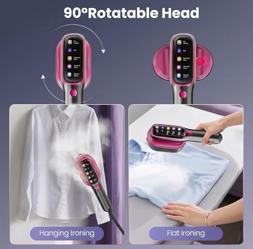 Image of Steam Iron Handheld for Clothes | 2-in-1 Garment Steamer & Iron | LED Display | 5 Garment Modes | 1250W Fast Heat-Up in 10s | Vertical & Horizontal Steaming | Portable Travel Iron 2 Year Warranty