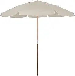 Ombrelone Guarda Sol 2 Metros - Sombreiro Para Piscina Praia Sítio Jardim - Feito De Alumínio, Madeira e Bagum