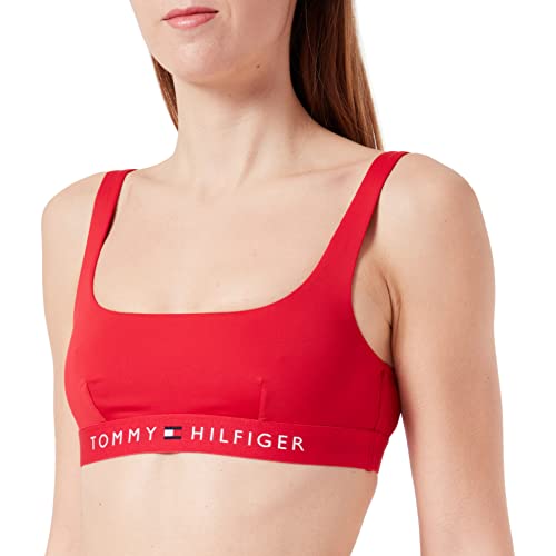Tommy Hilfiger Mujer Parte Superior de Bikini Bralette sin Relleno, Rojo (Primary Red), M